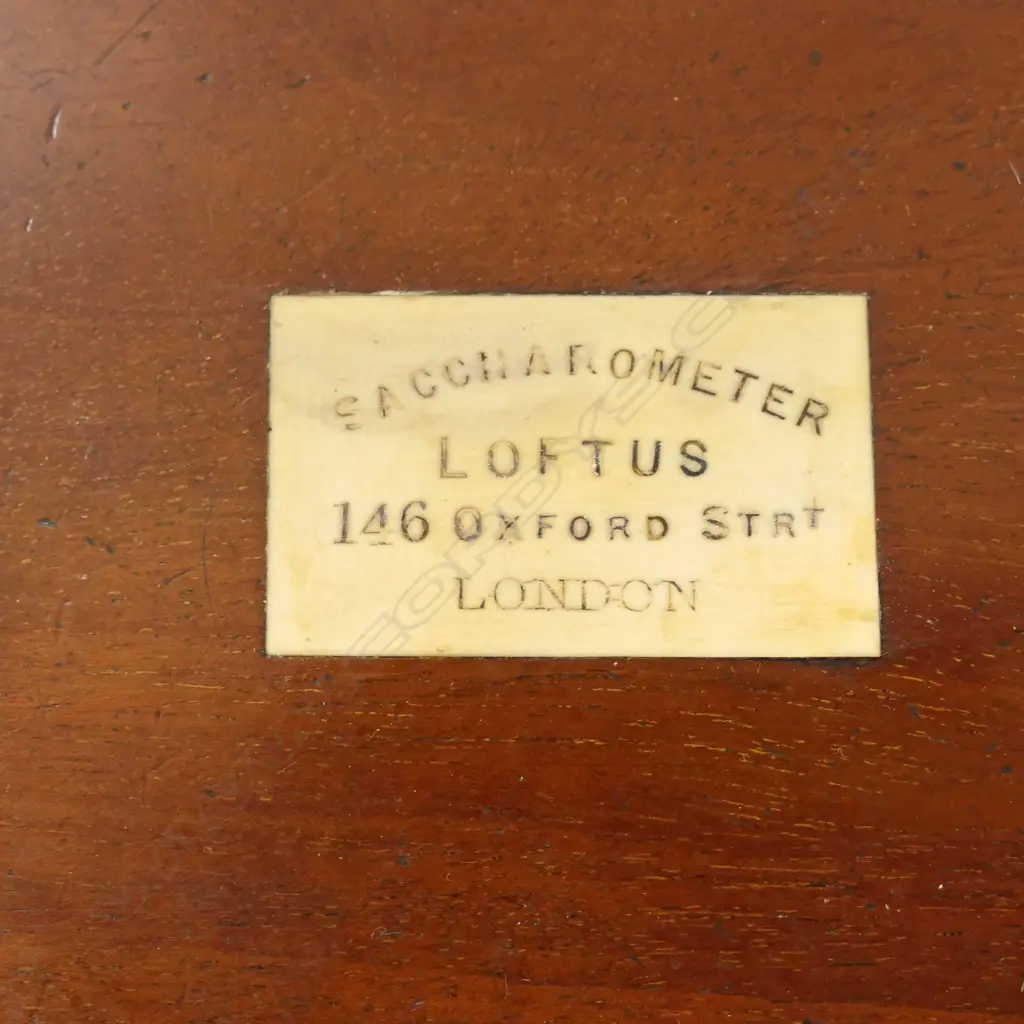 CASED LOFTUS SACCHAROMETER, c.1880, THERMOMETER BROKEN. Image 1++